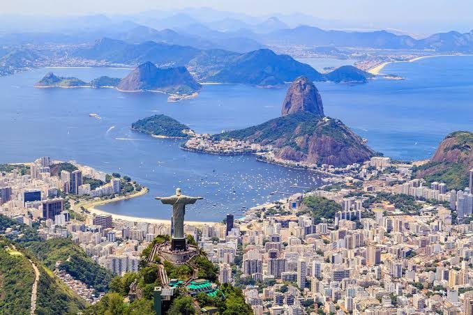 Christ the Redeemer above Rio with Sugarloaf